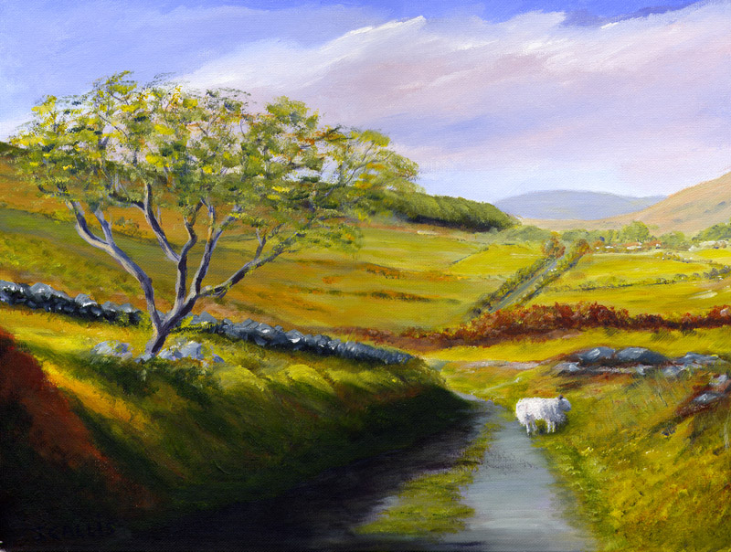 Country Road with Sheep