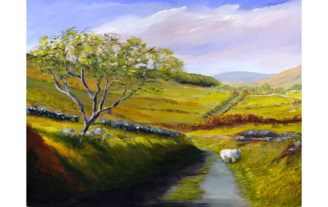 Country Road with Sheep