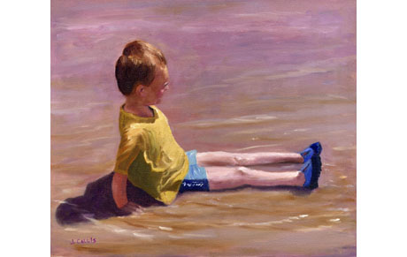 Boy Sitting on a Beach